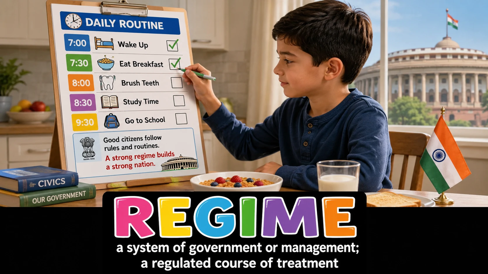 English Illustration for regime